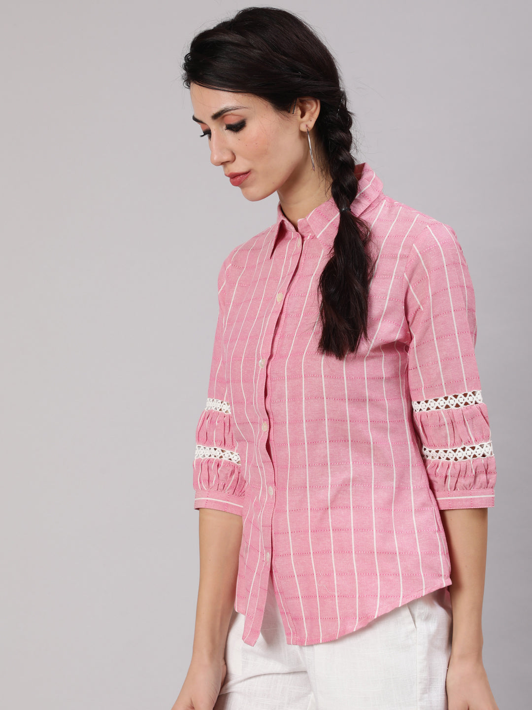 Women Straight Embroidered Self Weave Kurta