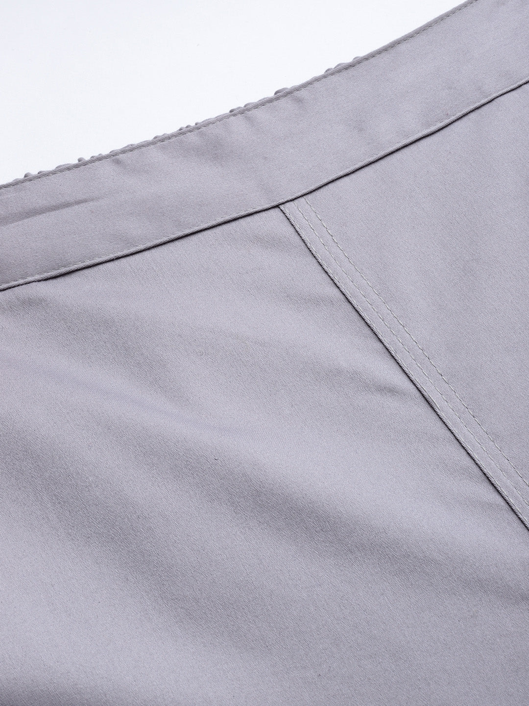 Grey Solid Cotton Lycra Pant