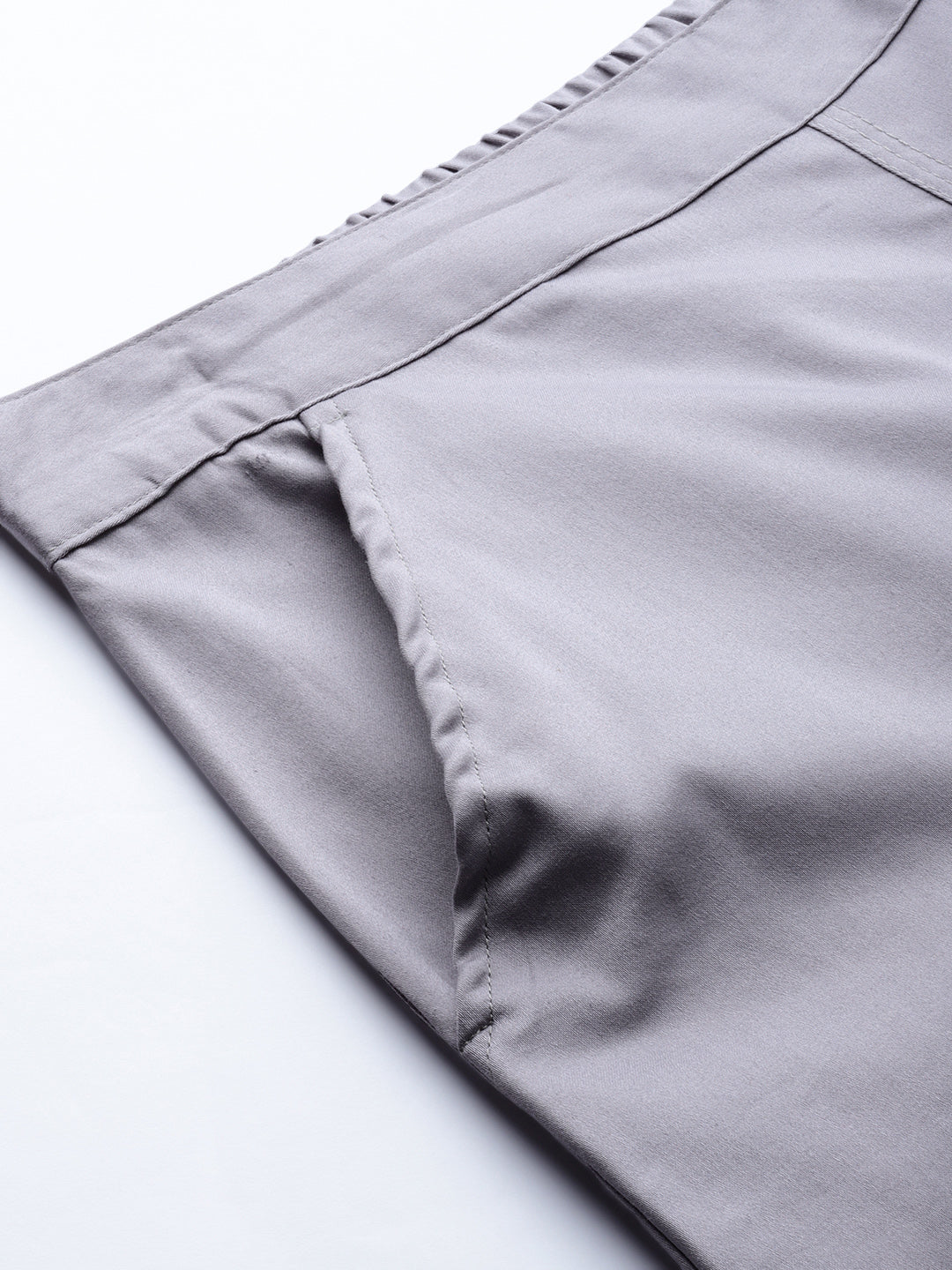 Grey Solid Cotton Lycra Pant