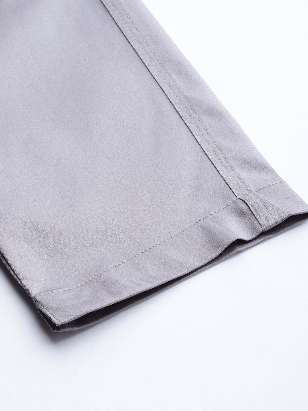 Grey Solid Cotton Lycra Pant