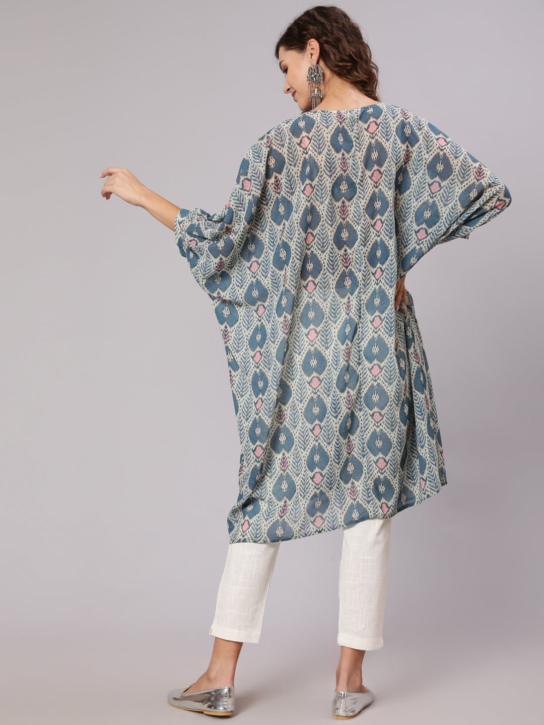 Georgette Kaftan Kurta With regular Fit Trousers