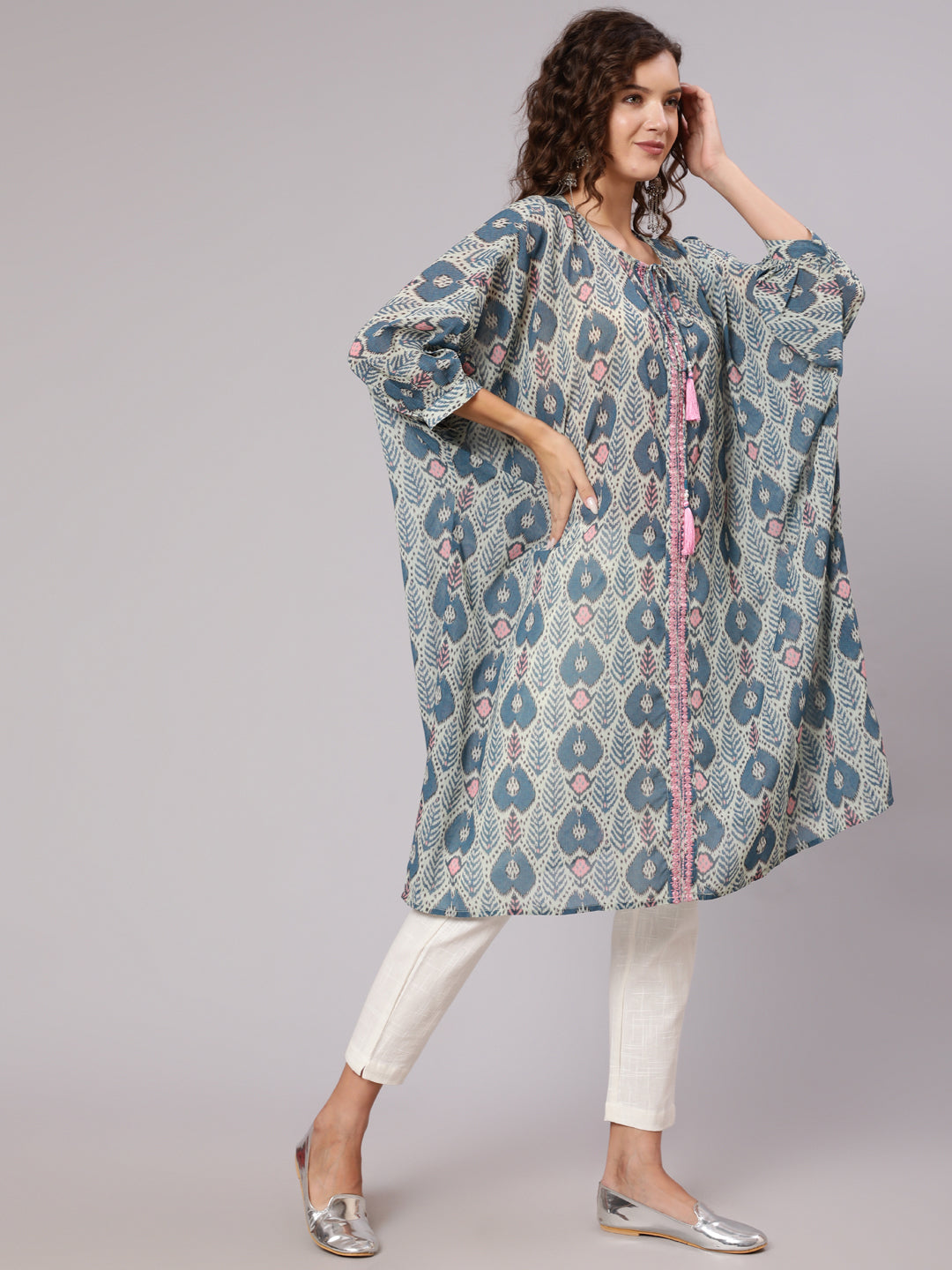 Mirror Work Ethnic Kurta For Women