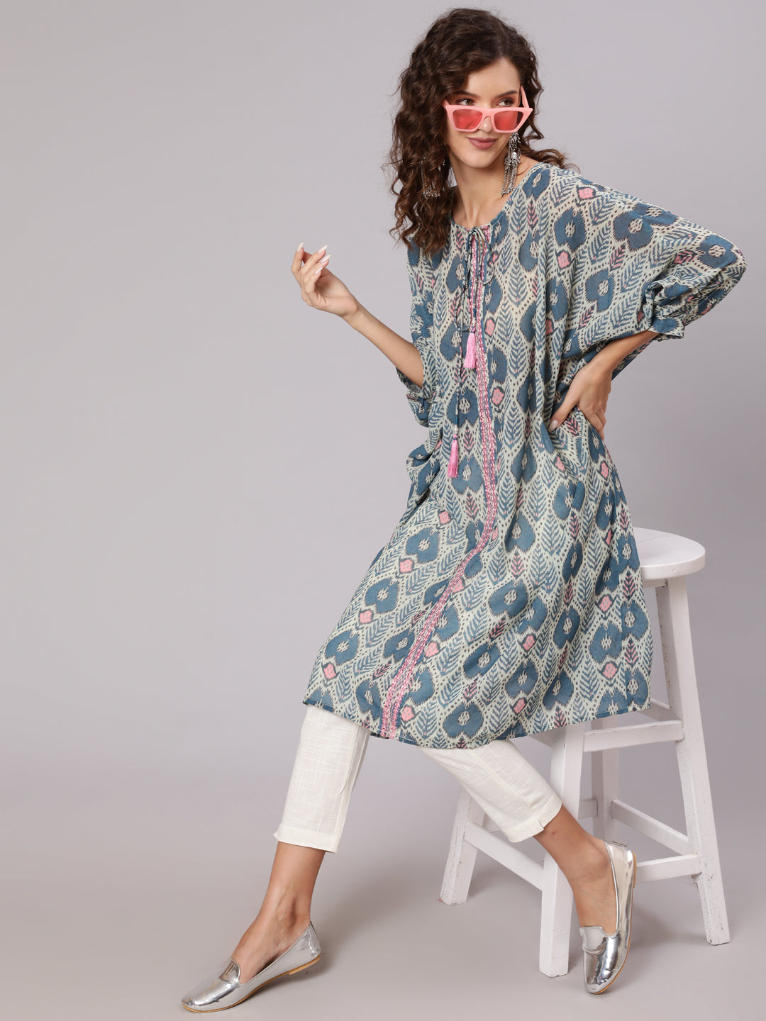 knee length Kurta With white trouser