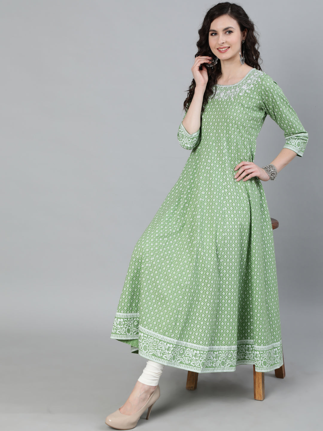 buy green shade kurta at best price