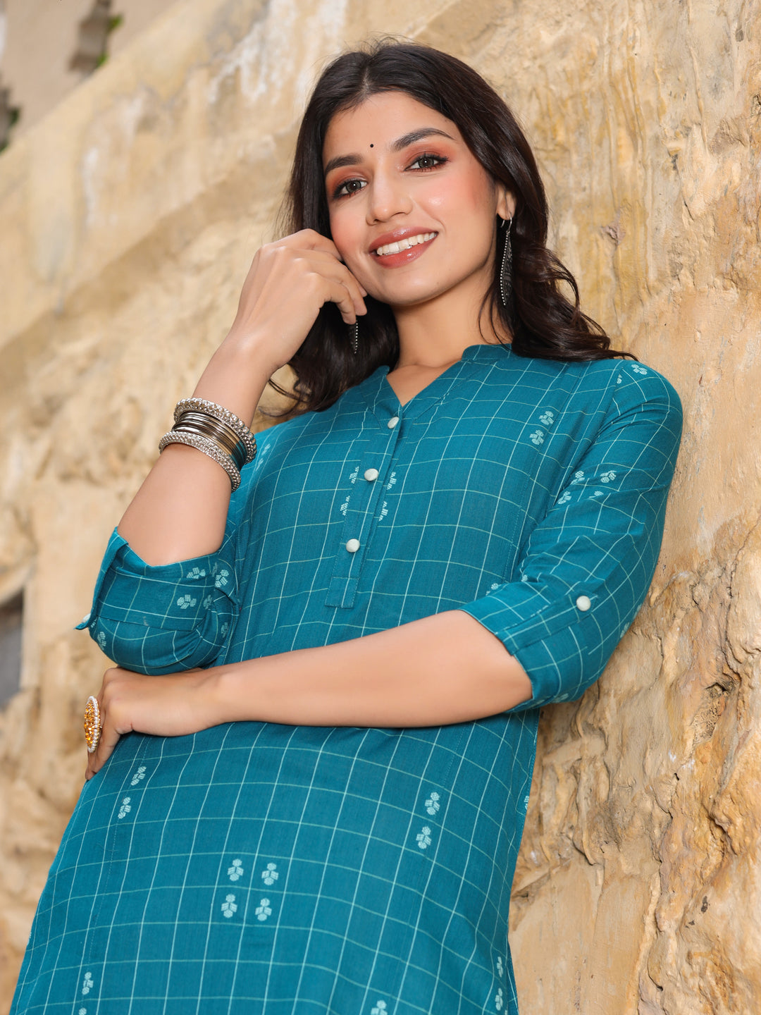 New checks pattern kurta at jaipur kurti