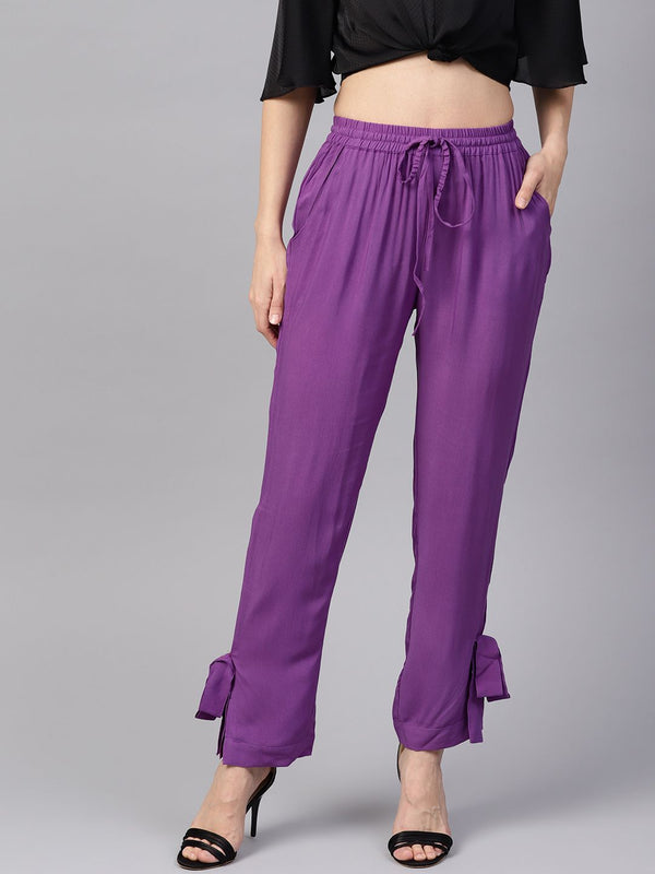 Cotton Track Pants For Women Regular Fit Lounge Pants Lowers (Purple) –  Cupid Clothings